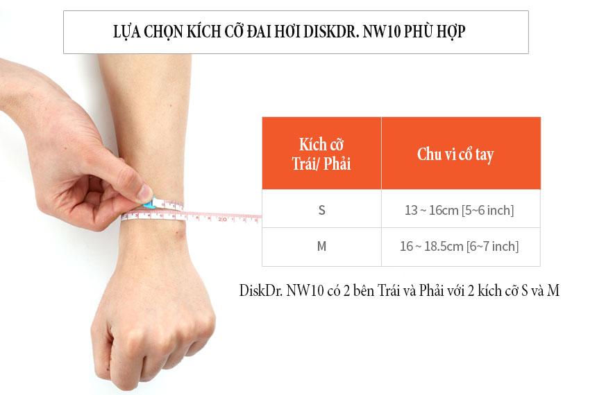 Cách lựa chọn kích cỡ đai cổ tay diskdr nw10