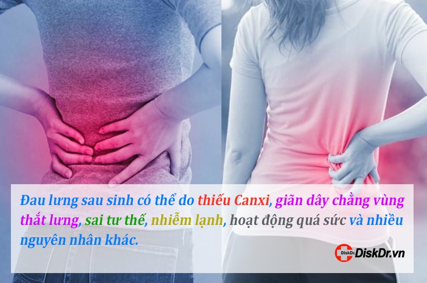 Đau lưng sau sinh xảy ra do nhiều nguyên nhân khác nhau