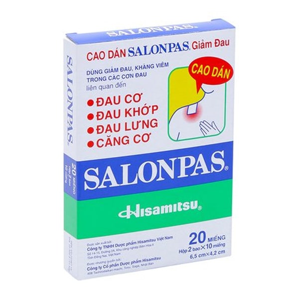 Miếng dán salonpas điều trị thoát vị đĩa đệm