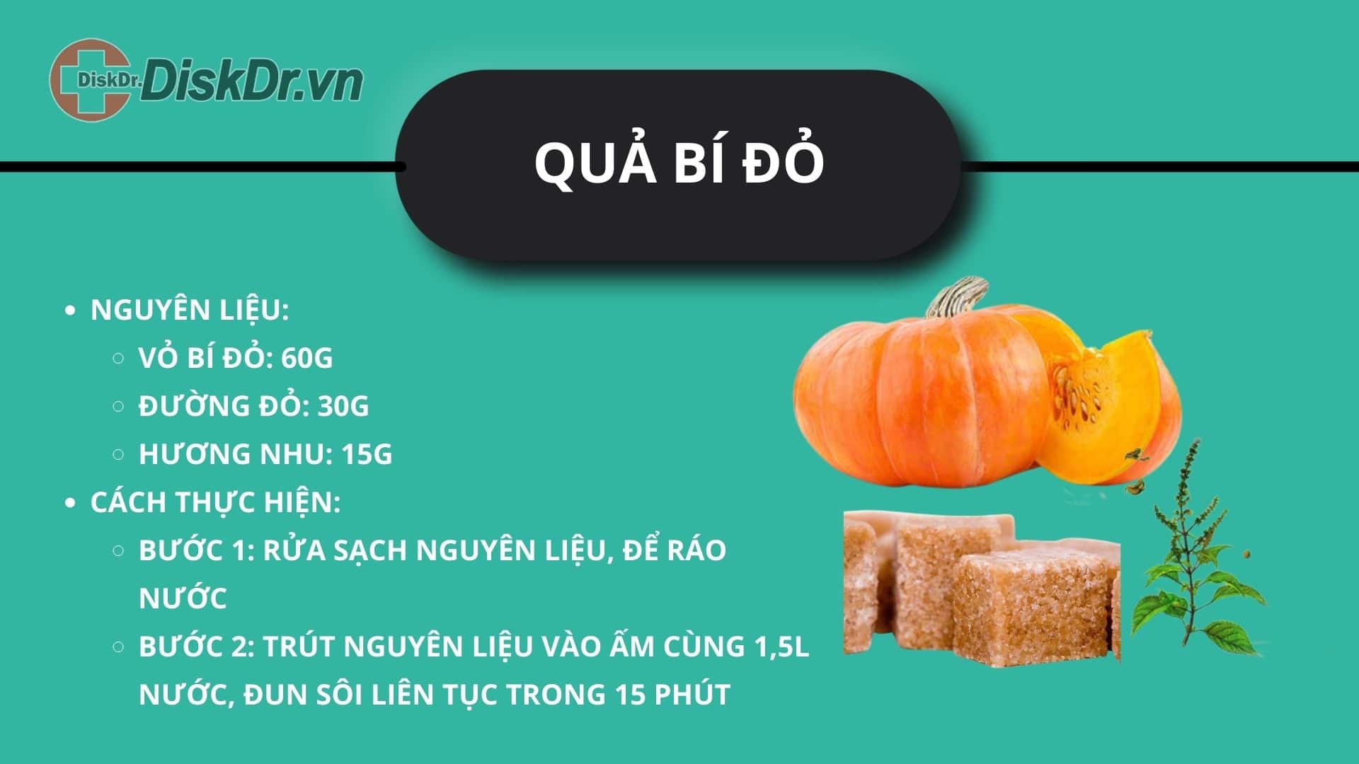 Bài thuốc bí đỏ chữa thoát vị đĩa đệm