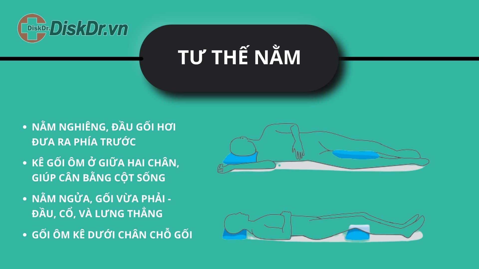 Nằm đúng tư thế đỡ đau cột sống lưng