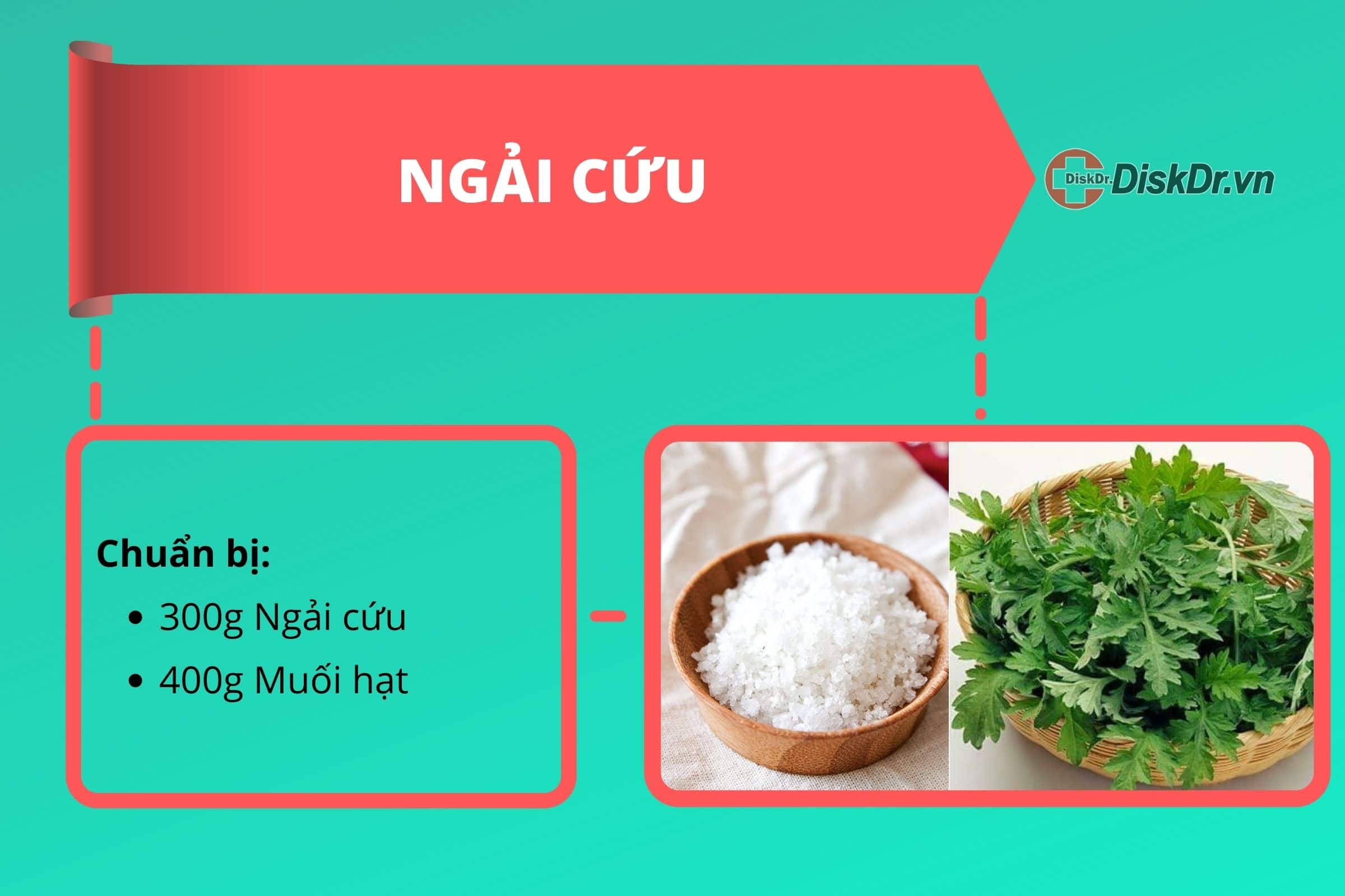 Ngải cứu rang muối chữa đau lưng, đau vai gáy