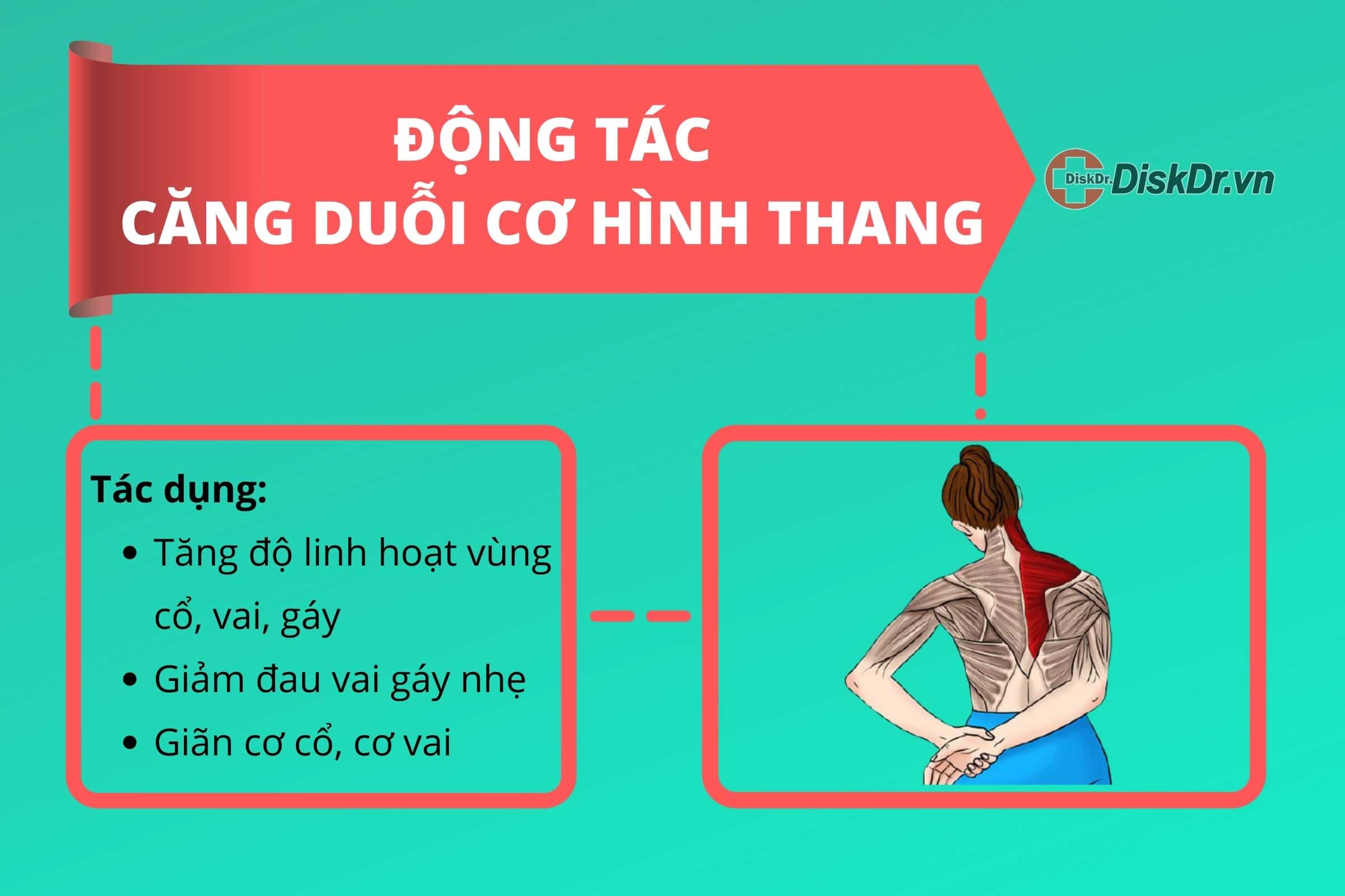 Căng duỗi cơ hình thang chữa đau mỏi vai gáy