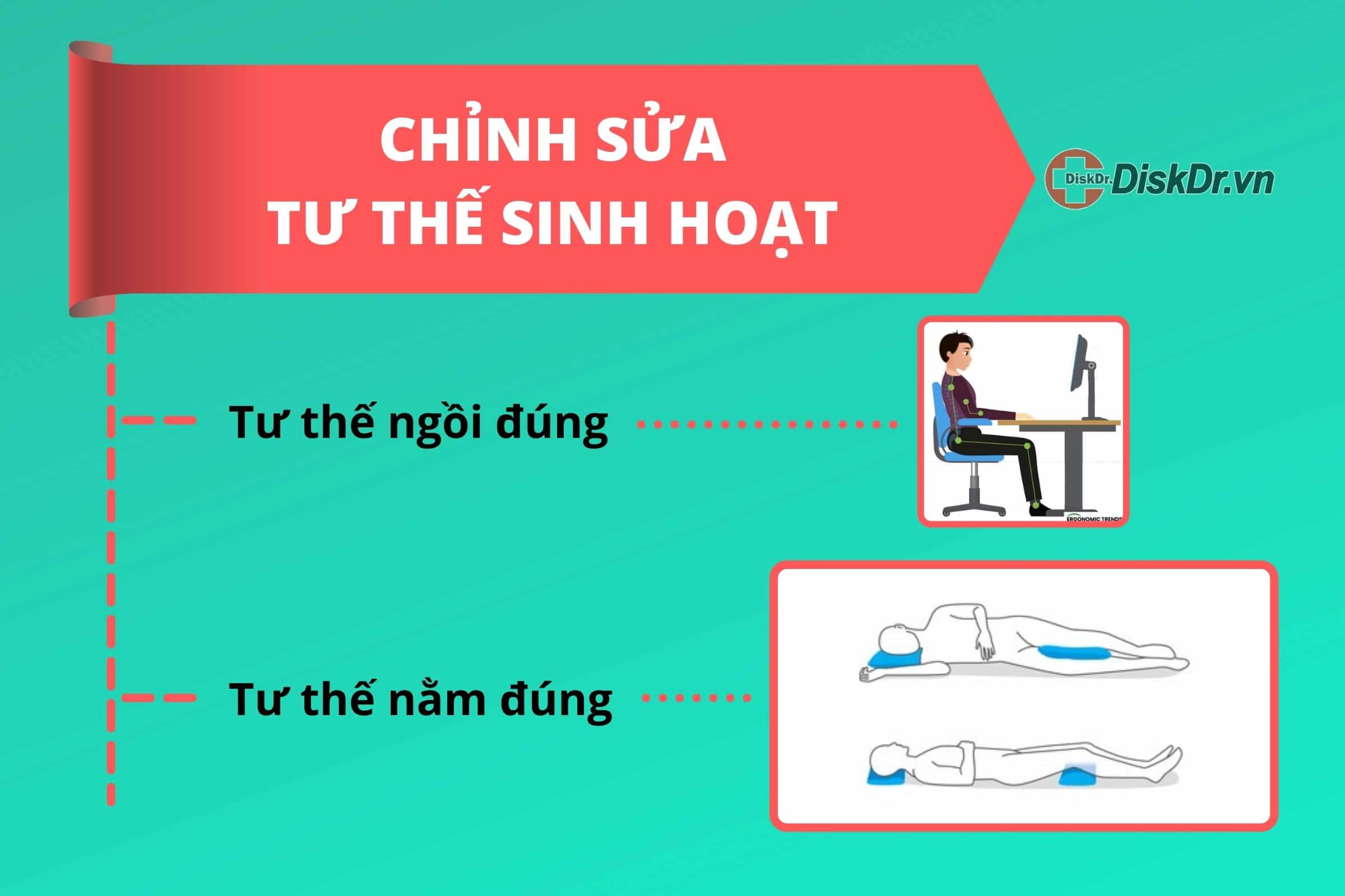 Tư thế ngồi, nằm đúng chữa đau vai gáy