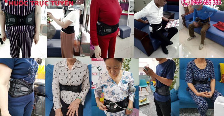 Khách hàng tới dùng thử đai kéo giãn cột sống DiskDr.