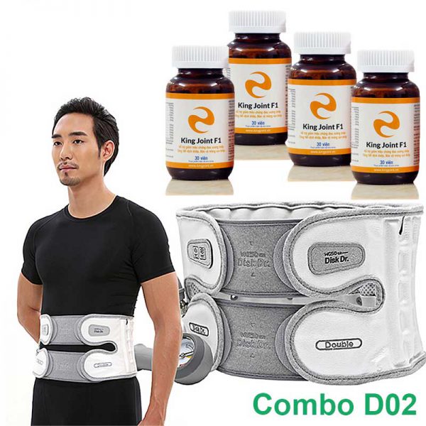 Combo D02 : Đai lưng thoát vị đĩa đệm DiskDr. WG50G2 và 4 hộp xương khớp KingJoint F1