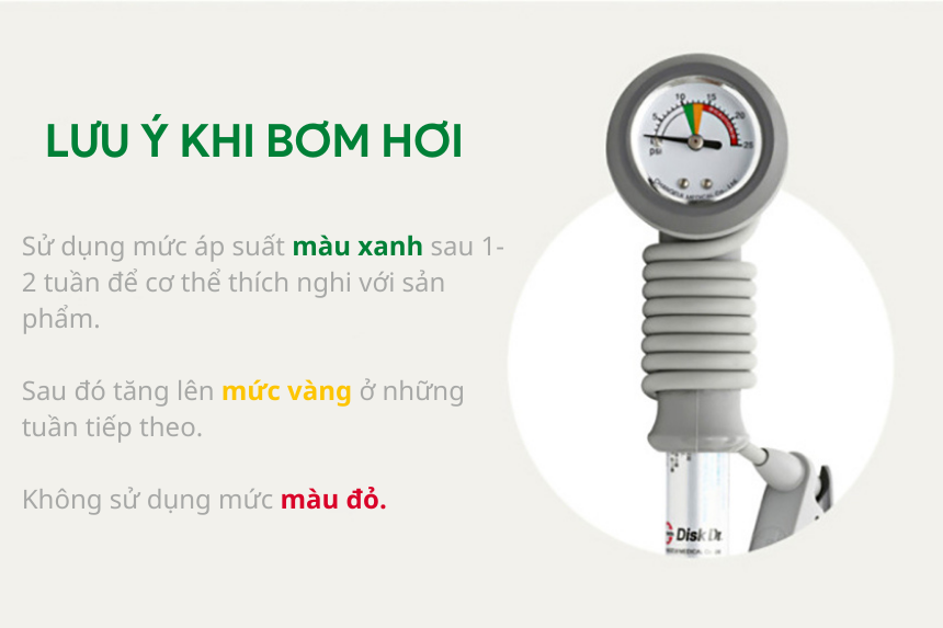 Lưu ý khi bơm hơi vào trong đai cổ DiskDr CS300