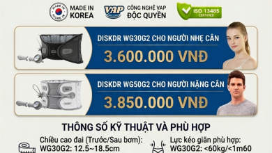 Giá và tính năng của Đai lưng kéo giãn cột sống DiskDr WG30G2 và WG50G2 Hàn Quốc