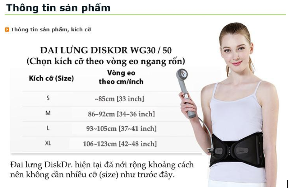 Những địa chỉ bán hàng đáng tin cậy sẽ có đầy đủ thông tin về sản phẩm đai lưng