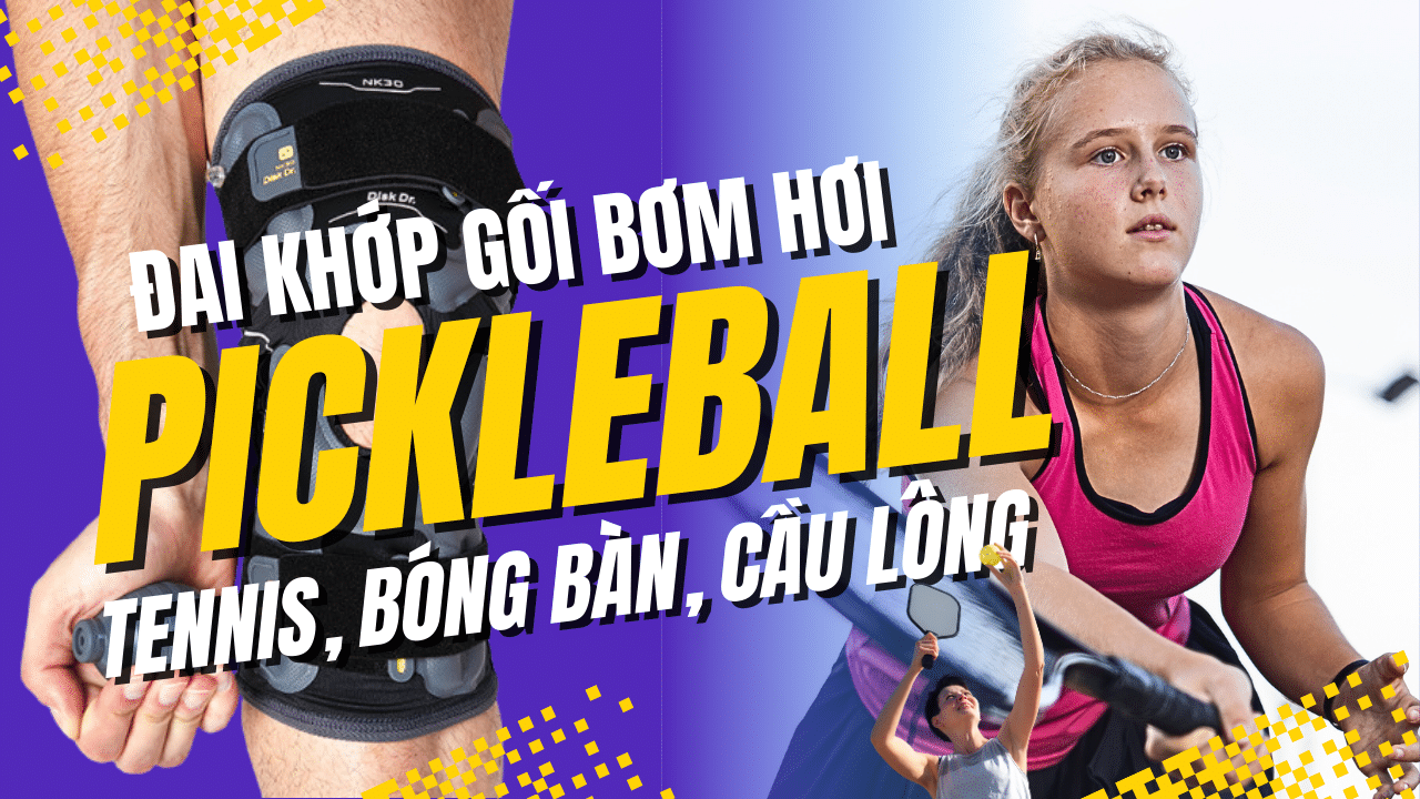 Đai khớp gối bơm hơi chơi Pickball, tennis, bóng bàn, cầu lông