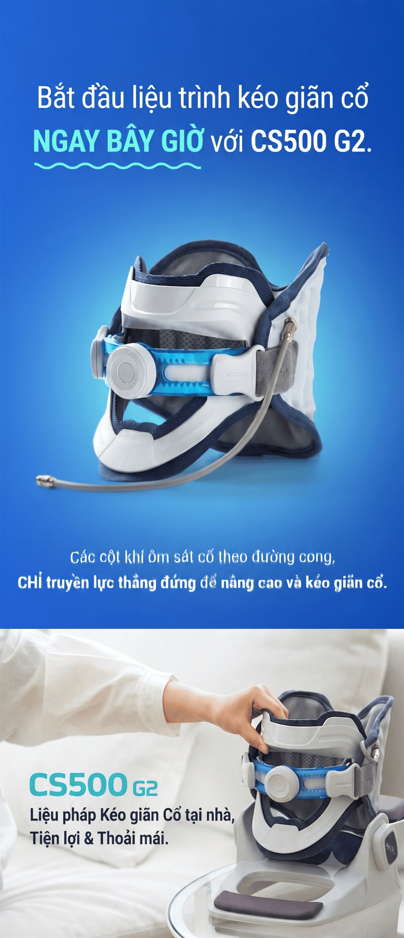 Liệu trình kéo giãn cột sống cổ tại nhà với DiskDr CS500G2