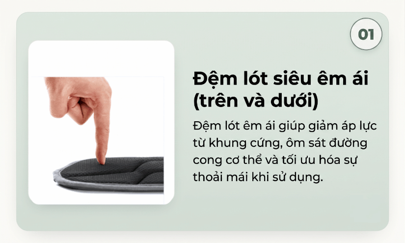 WD57P có đệm lót siêu êm